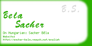 bela sacher business card